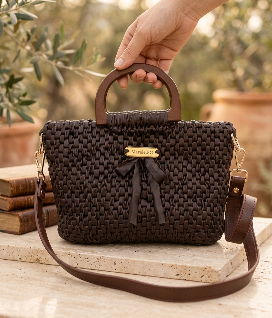 Borsa a mano ecopelle Terra